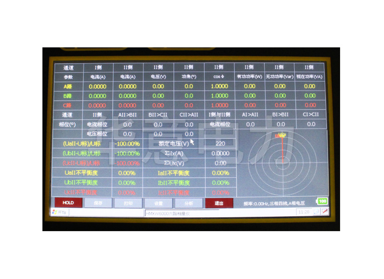 SMG6600 六路差動保護(hù)矢量分析儀儀器屏幕